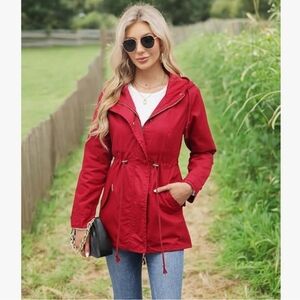 Women's Red Hooded Jacket